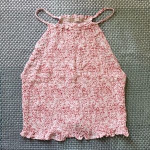 Active USA Halter Neck Smocked Tank Top